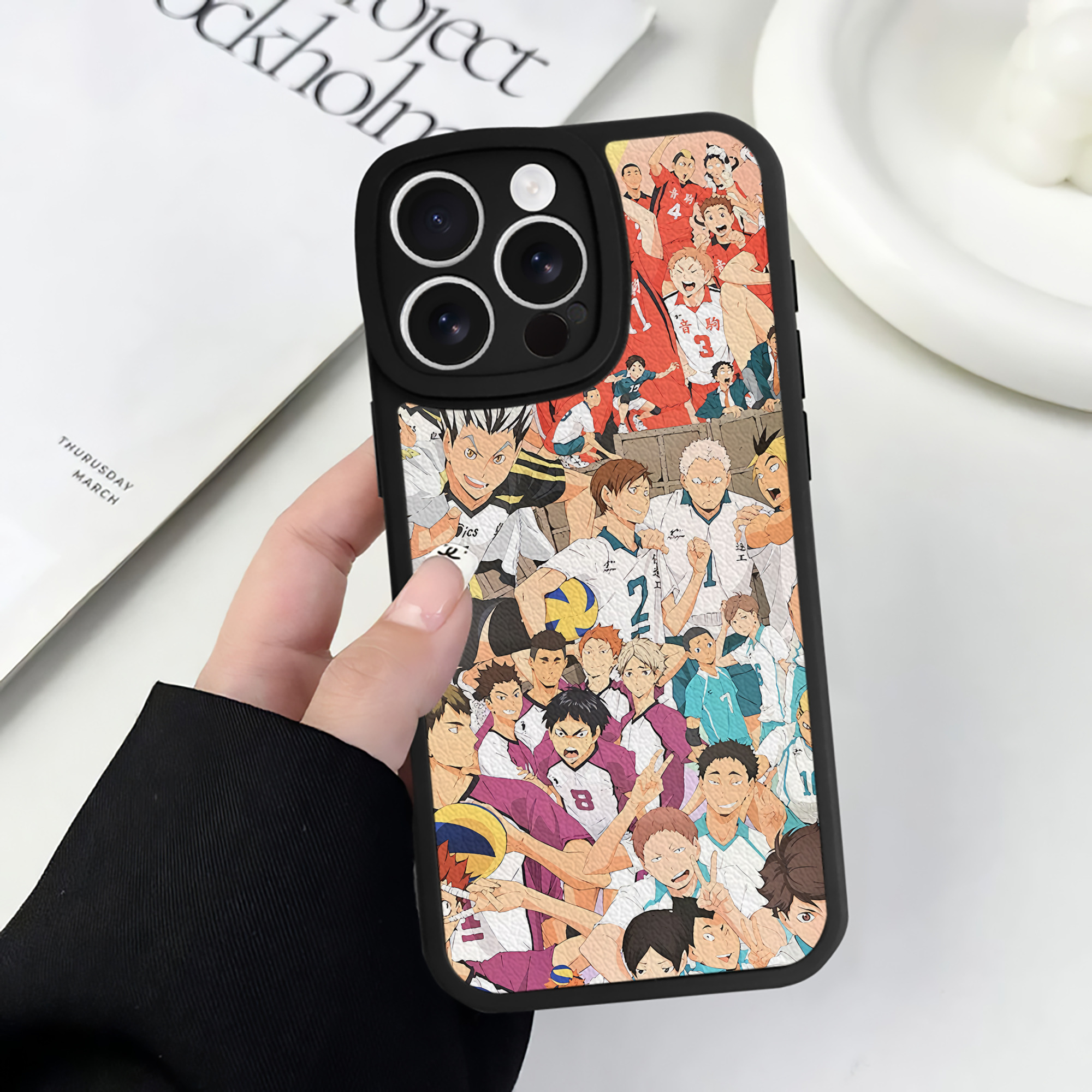 （画像用） ハイキュー!! Haikyu!! 【iPhone 16シリーズ対応】シリコンスマホケース（レザー調） 材質：シリコン